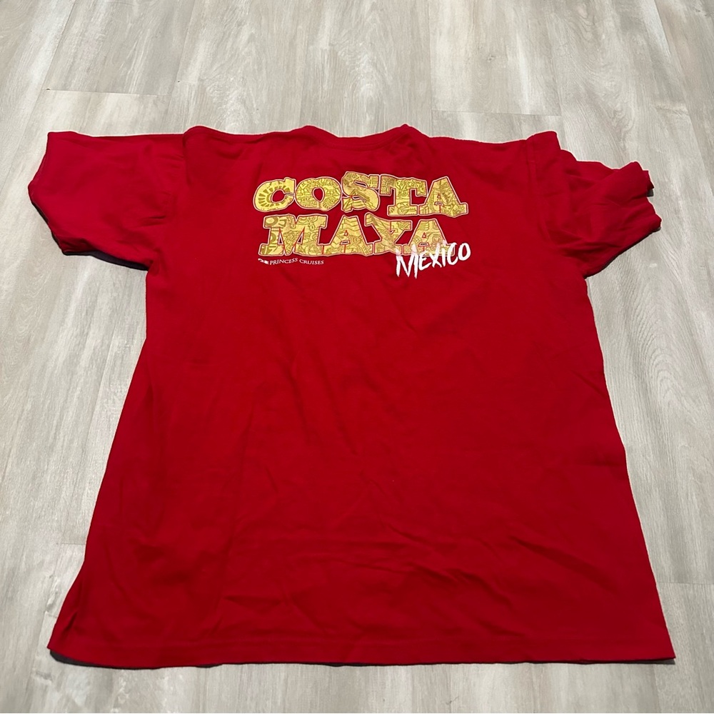 Princess Cruises Costa Maya Mexico Red T-shirt Tee Sz XL